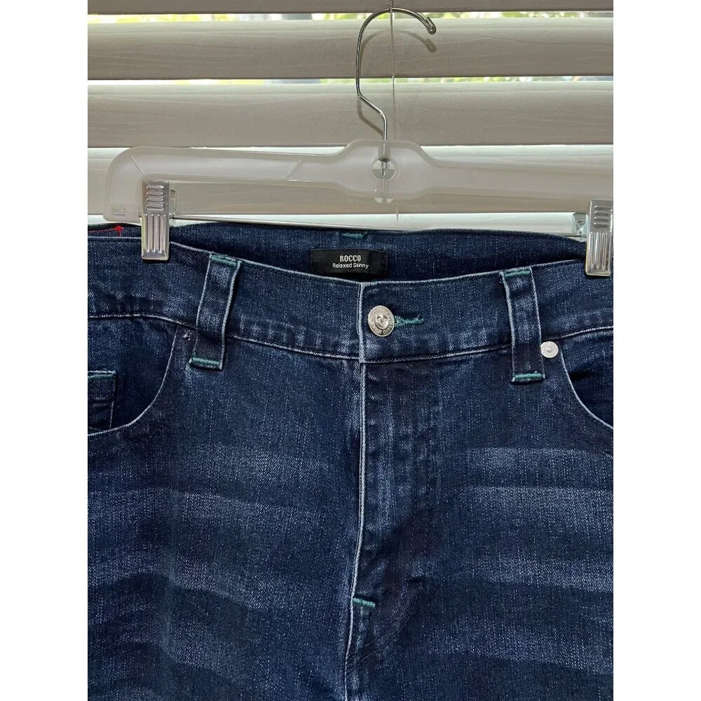 True Religion Rocco Relaxed Skinny Jeans w/Green Stitching NWT -  MSRP‎ $159